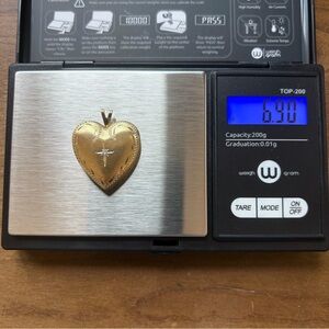 VTG Solid 14K Gold 6.9g Diamond Heart Locket Pendant Princess Pride Creations